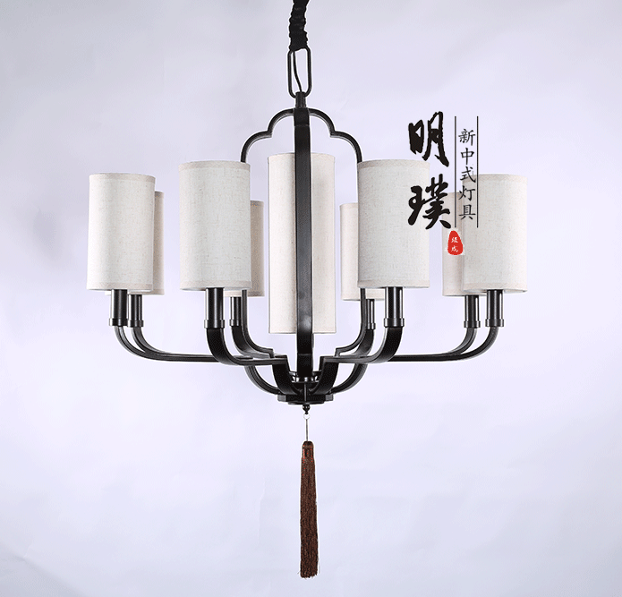 明璞新中式定制铁艺客厅吊灯新中式工程酒店定制吊灯新中式吊灯