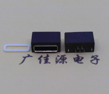 micro防水接口母头封装180度塑胶圈接头