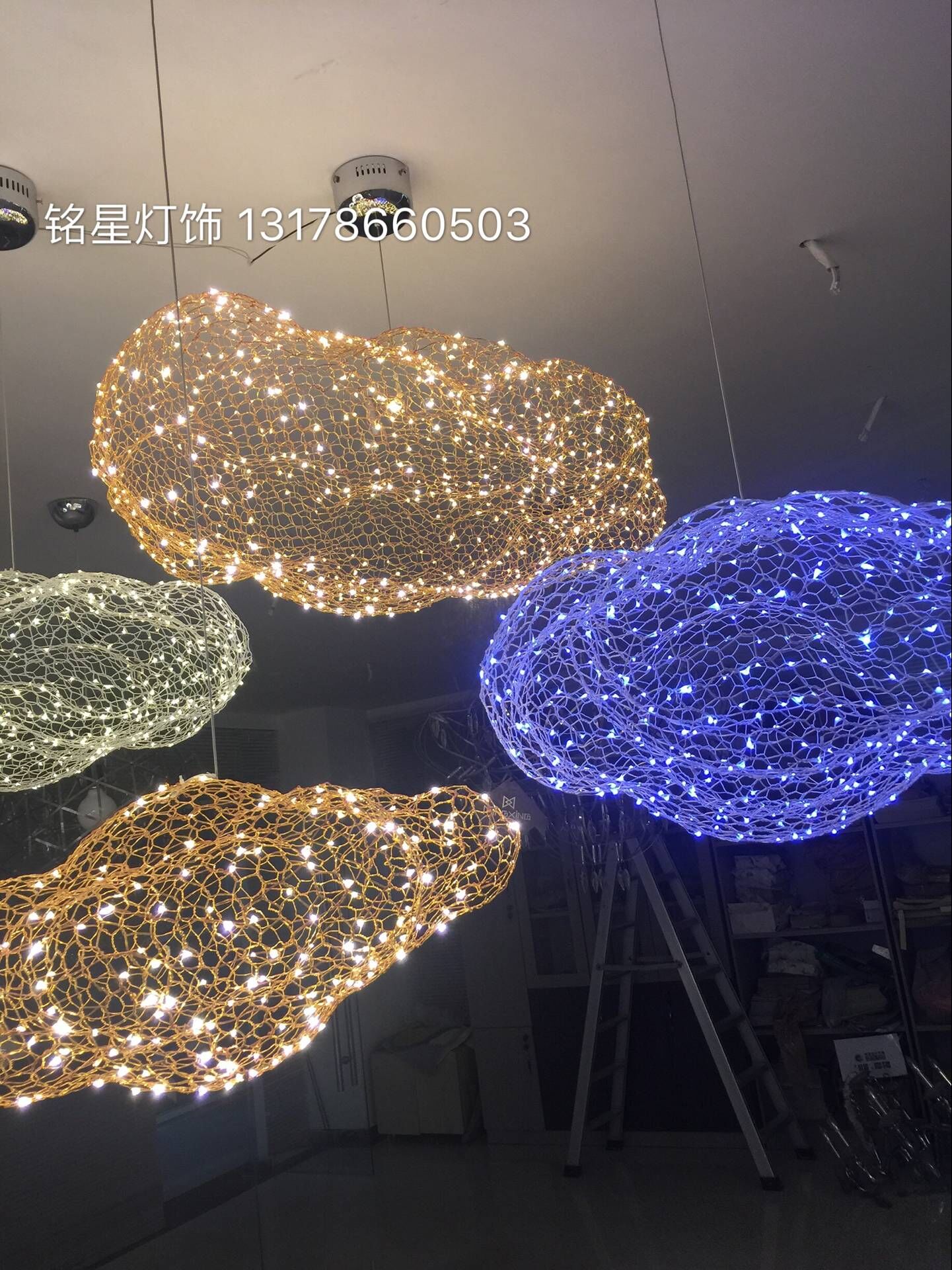铭星灯饰定制 雅俗共赏 手工编织铁丝网艺术装饰灯