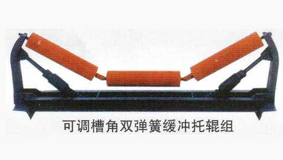可调槽角双弹簧缓冲托辊组