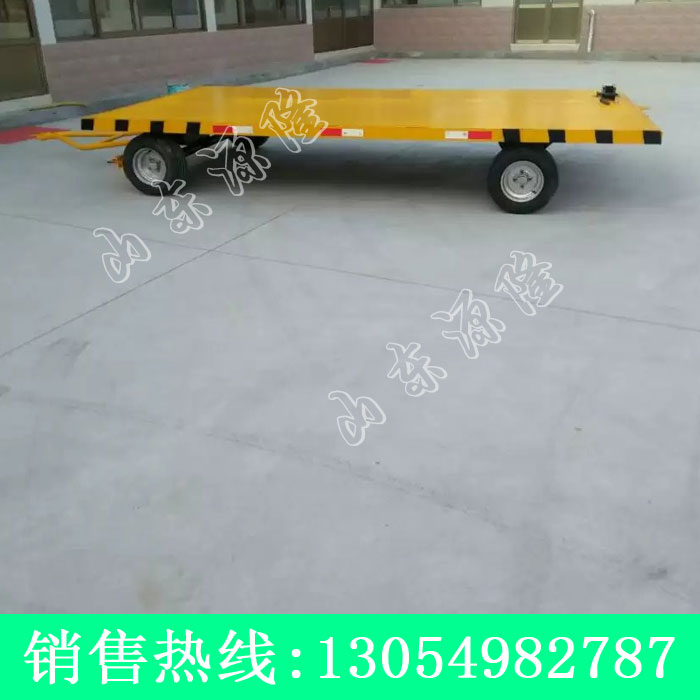 3吨平板车 小吨位厂区搬运车 叉车牵引的拖车