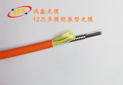 广东东莞铠装光缆，东莞鸿鑫光缆12芯多模铠装光缆