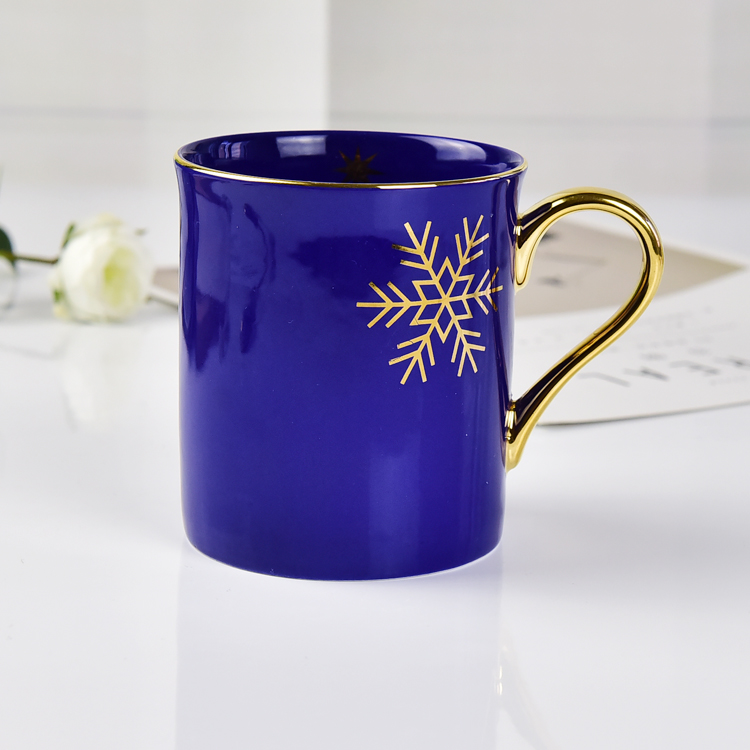 陶瓷马克杯 骨瓷金把水杯咖啡杯 ***杯子定制实用礼品陶瓷杯