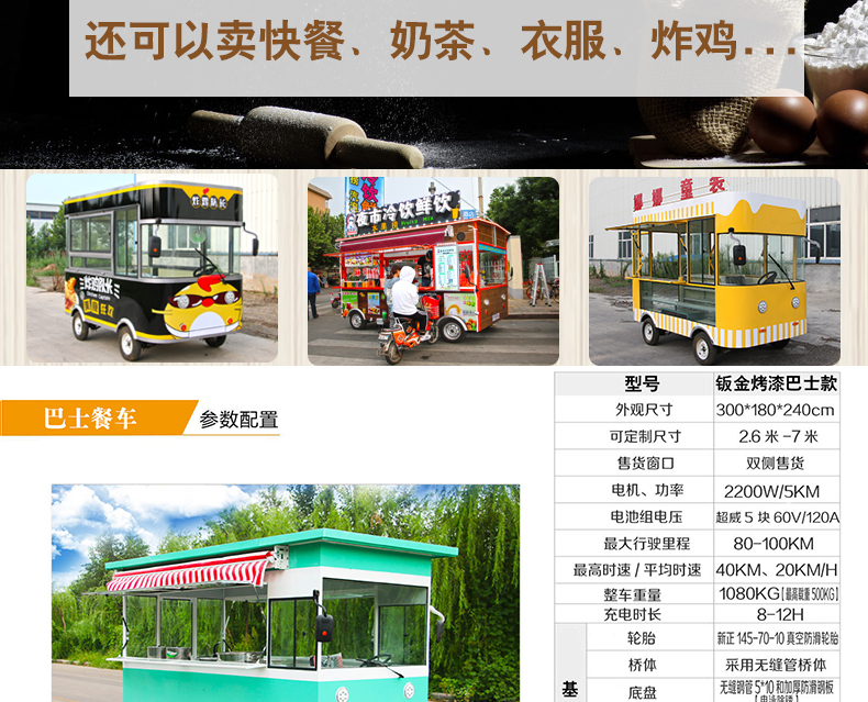电动四轮餐车—流动小吃车—多功能美食小吃车—祥硕餐车