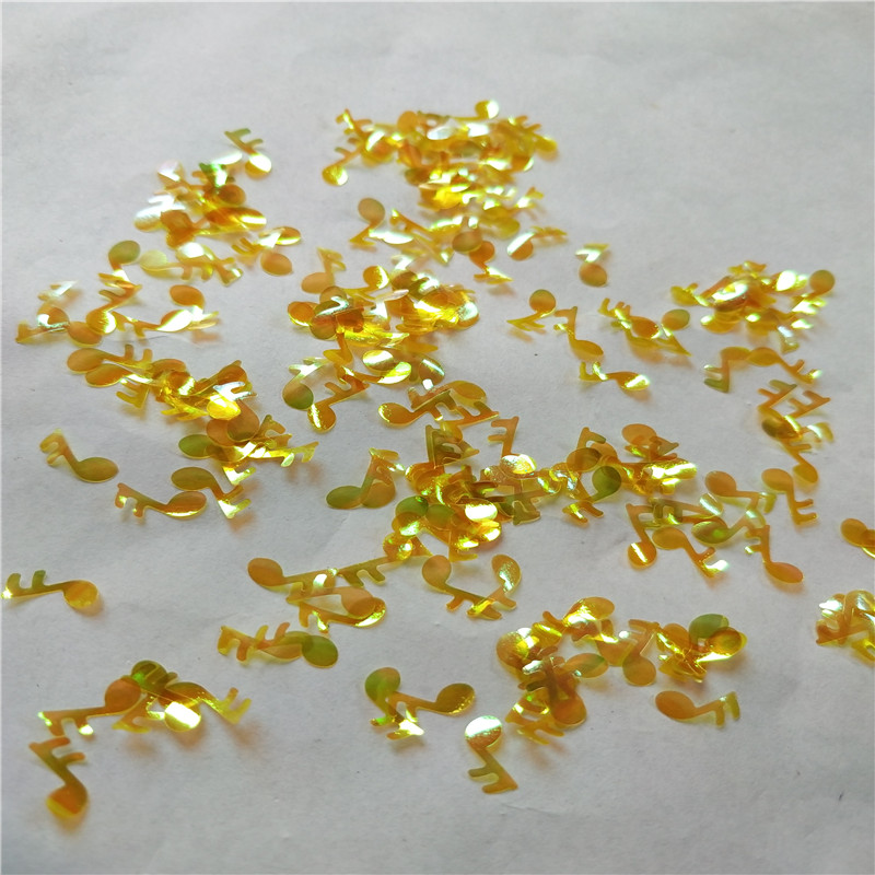 10mm七彩音符形闪光片 PET金葱粉工艺品异形亮片