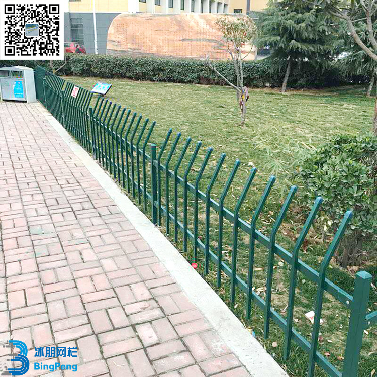 现货 绿色草坪围栏 花池花坛隔离防护栏 铁艺钢管草坪装饰围栏