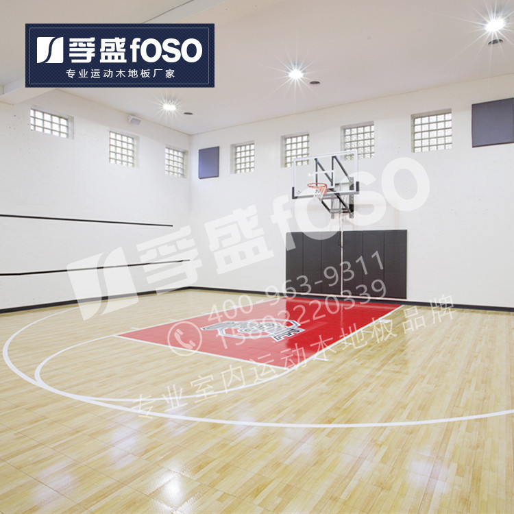 专用室内篮球馆专用运动木地板实木枫木A级防滑耐磨地板厂家***