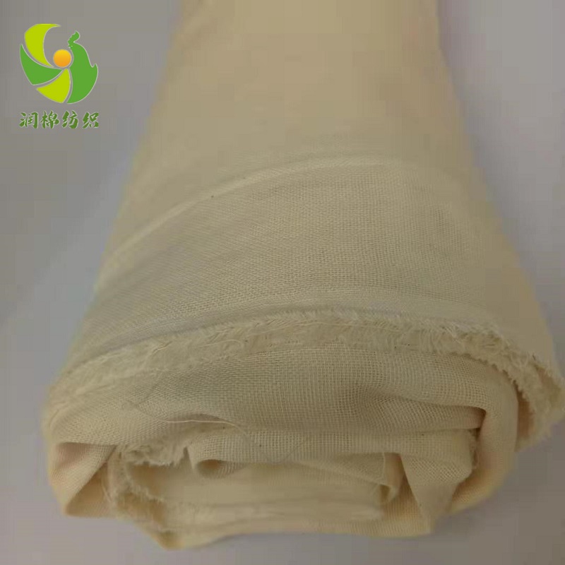 泰安润棉纺织源头厂家批发高配棉精梳全棉双层平纹纱布坯布