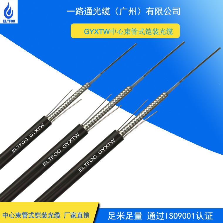 GYXTW-12B1.3室外单模中心束管式轻铠装光缆