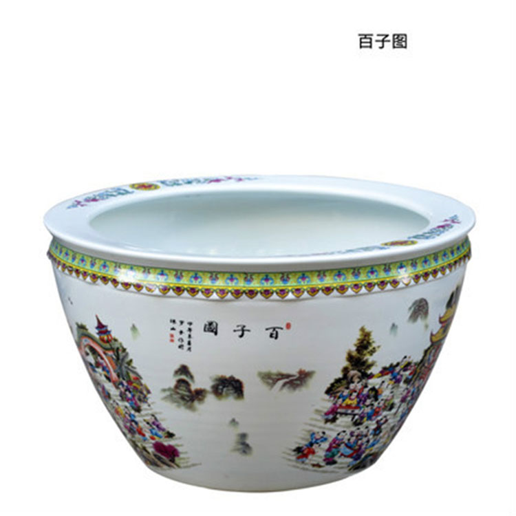 景德镇陶瓷鱼缸养荷花睡莲盆乌龟缸水族箱书画缸大号青花客厅创意
