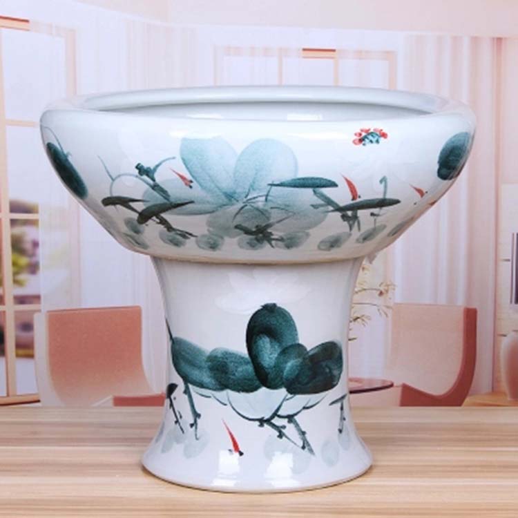 景德镇陶瓷器青花瓷缸陶瓷鱼缸水缸大荷花莲缸落地大鱼缸风水摆件