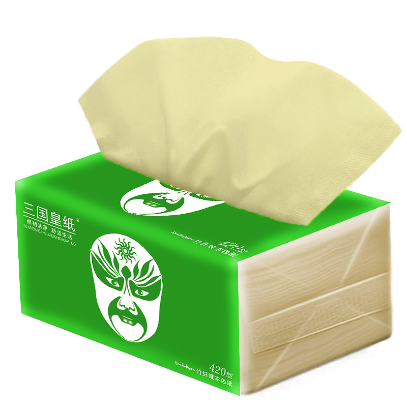 三国皇纸本色抽取式面巾纸（300张120面巾纸10连包）