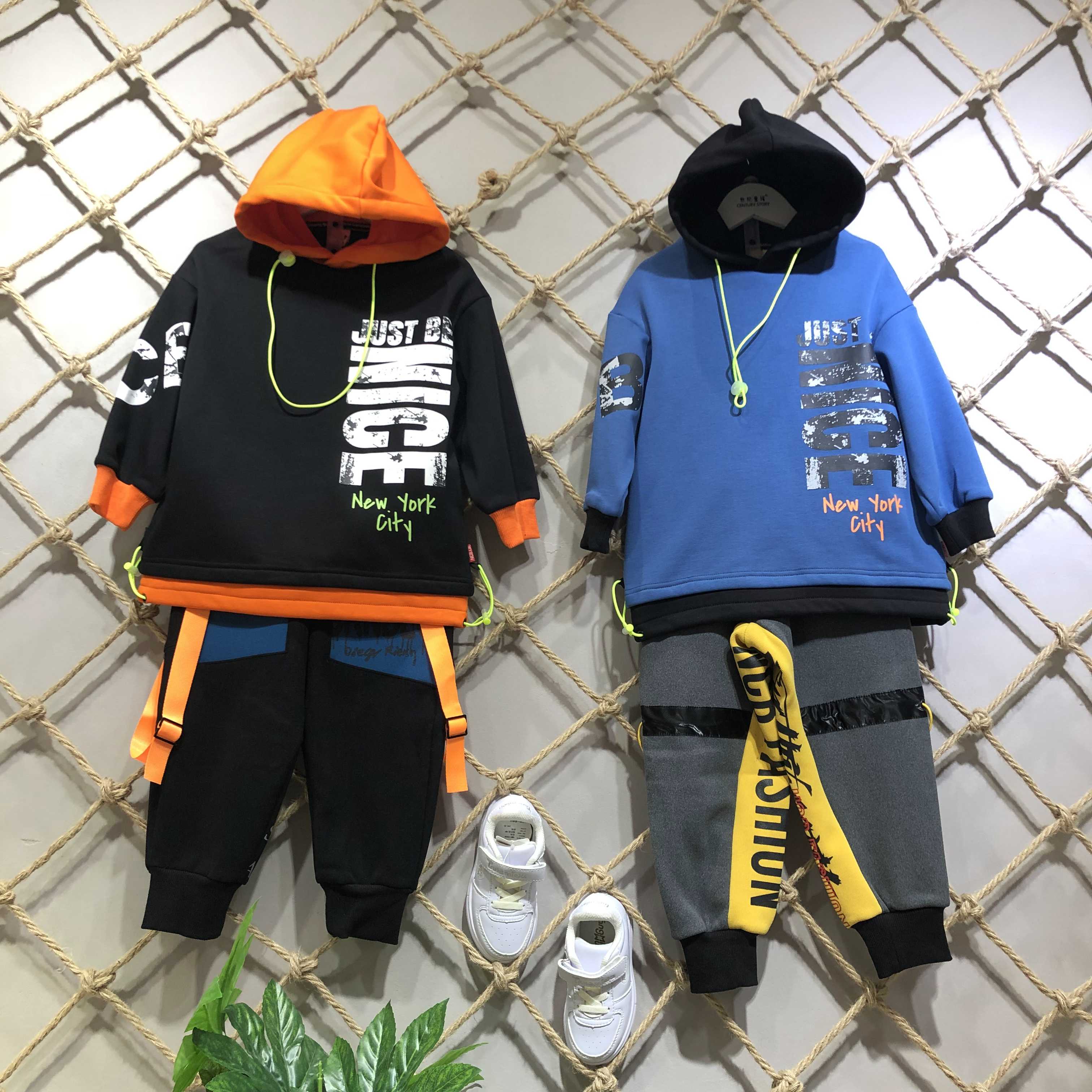广州【九州娃】加绒卫衣男童品牌童装折扣尾货批发清仓处理