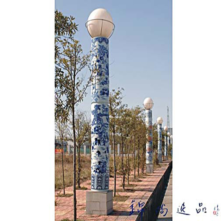 陶瓷灯柱景德镇厂家*** 街道庭院景观灯柱子 可定制加logo
