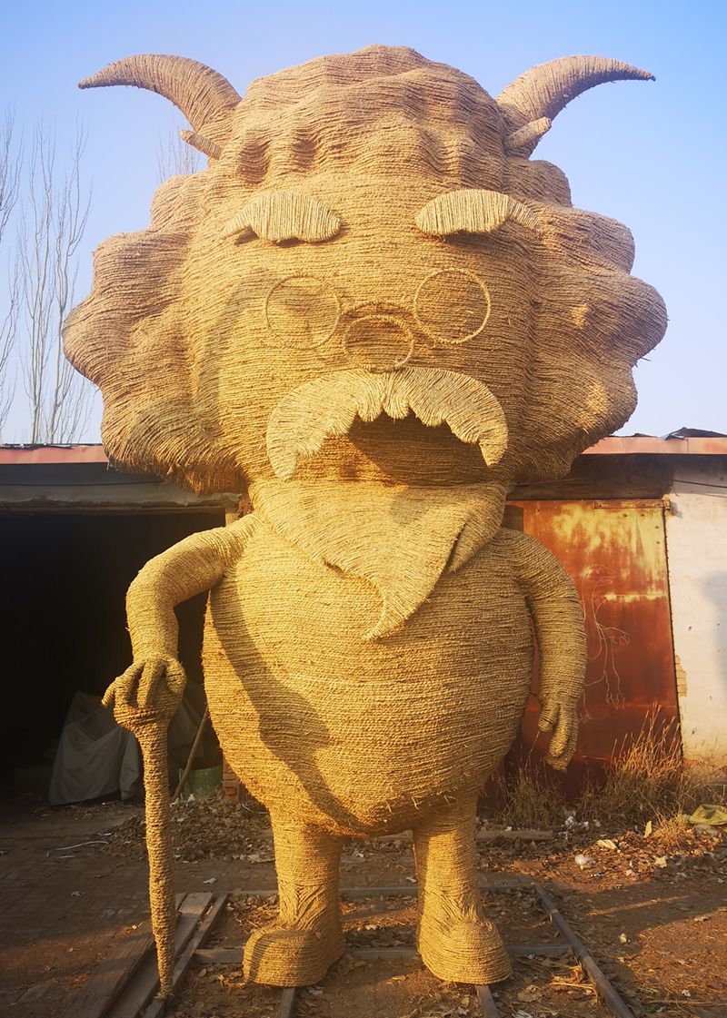 宁夏草雕-银川草雕-草雕制作厂家-军艺雕塑的制作团队很***