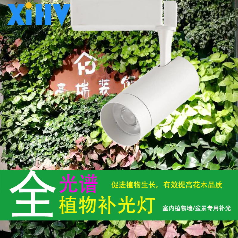 全光谱植物墙补光灯轨道式植物专用射灯30瓦LED射灯