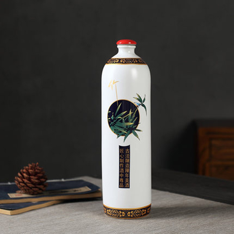 景德镇创意酒瓶订做 创意酒瓶酒壶一斤装 新时尚手绘山水酒瓶