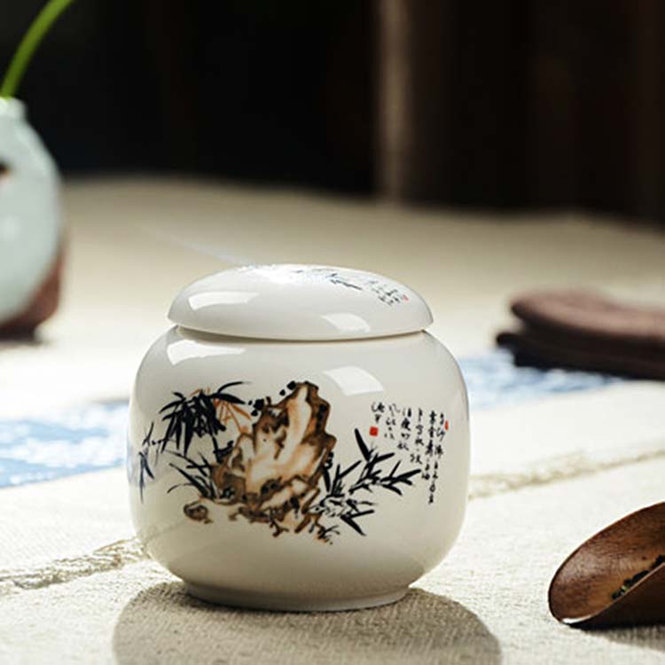茶叶罐铁观音散装茶叶盒小茶罐陶瓷密封瓶子糖罐盐罐调味罐瓷罐子
