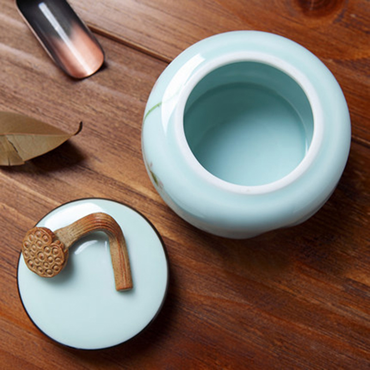 陶瓷手绘茶 叶罐红茶绿茶铁观音 密封罐储物罐醒茶器普洱罐