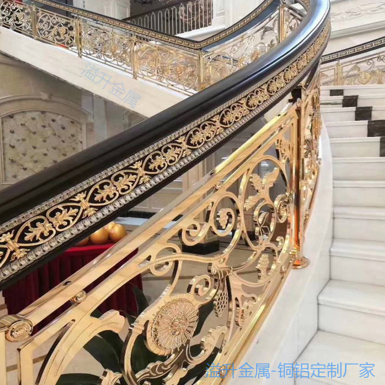 铜镀K金楼梯扶手不凡魅力
