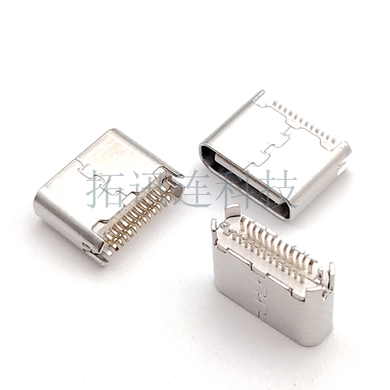 USB 3.1超短TYPE-C24P母头 夹板 短体5.65