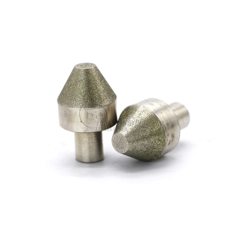 订做内孔加工用蘑菇头60度电镀金钢石带柄砂轮 30mm