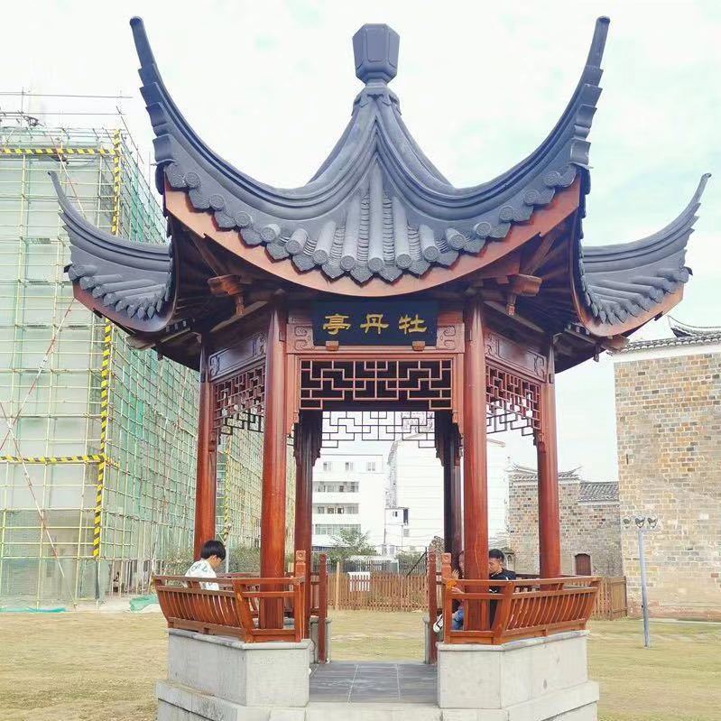 浙江丽水村口用古建筑实木凉亭 遂昌县城乡改造用古建凉亭