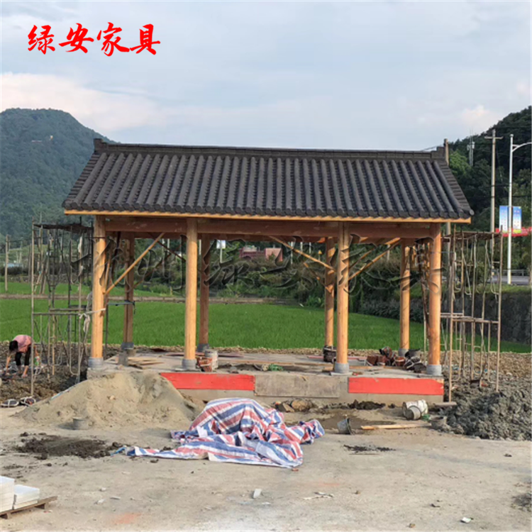 金华浦江公园古建长廊、金华户外防腐木亭子加工厂家