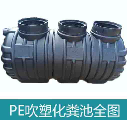 湖北龙康批量生产PE吹塑一体式三格化粪池黑色