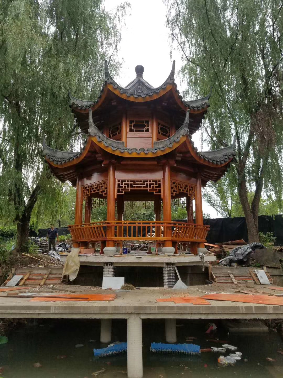 义乌庭院家用木凉亭景观长廊施工安装 义乌木凉亭厂家