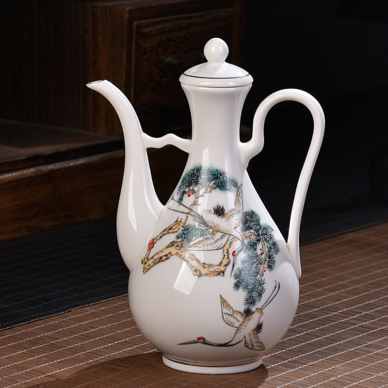 古代陶瓷酒壶 仿古中式酒壶 家用古风长嘴分酒器酒壶