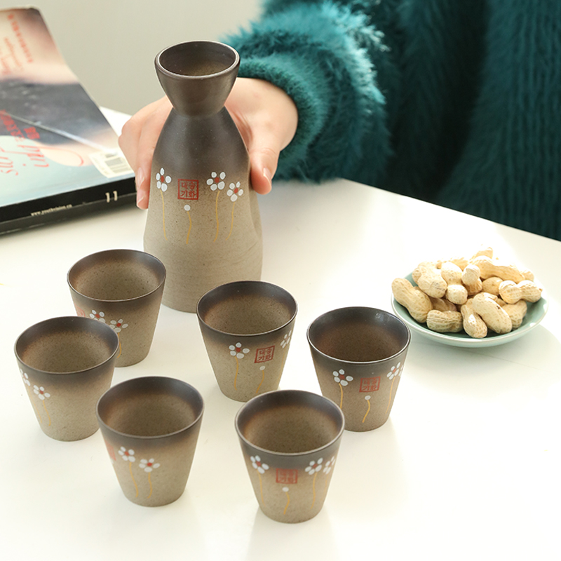 简约陶瓷酒杯套装 日式创意酒壶 家用仿古分酒壶醒酒具