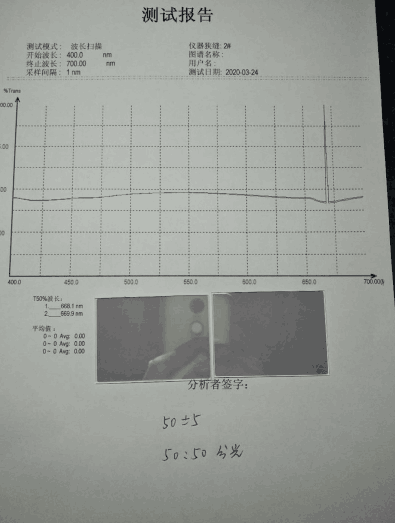 半透半反分光镜片