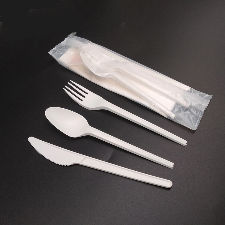 可降解餐具西餐套装d6寸7寸叉子外卖餐具一次性PLA刀叉