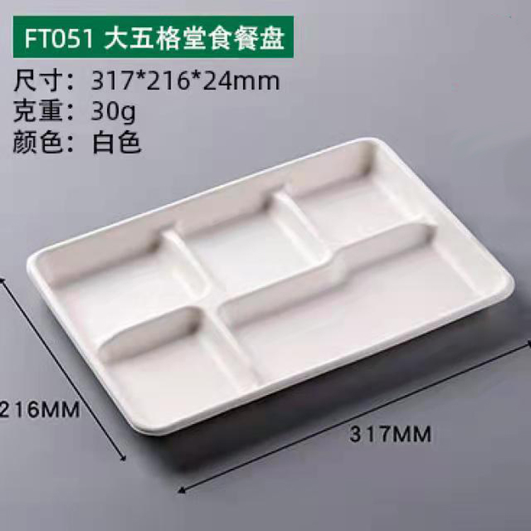 堂食餐盘/全生物降解餐盘/甘蔗浆PLA多格餐盘