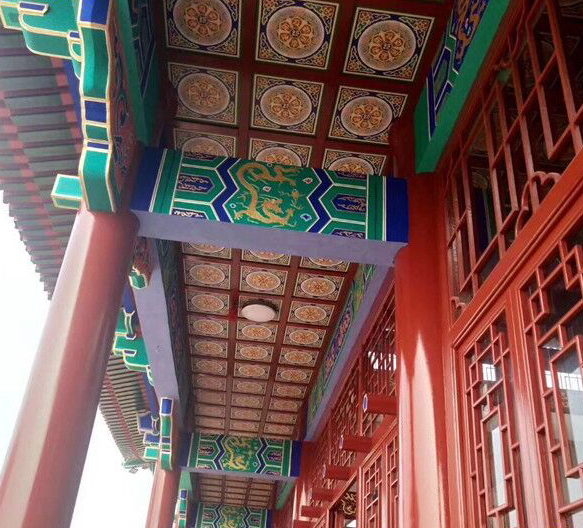 仙缘古建寺庙PU聚氨酯环保八字箴言天花板吊顶