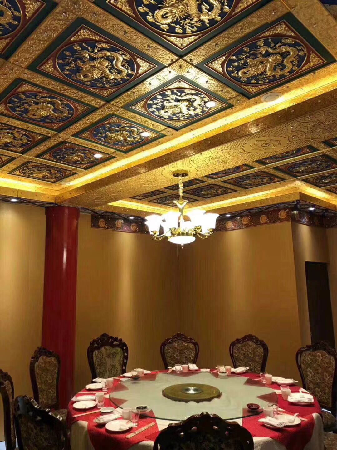 仙缘古建寺庙天花板立体龙雕PU环保材料款式装修吊顶